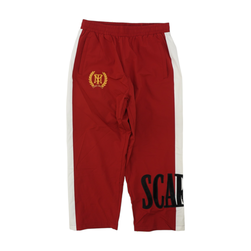 Red Color Block Regular Pants