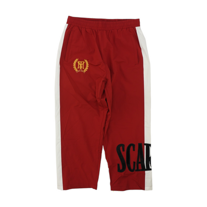 Red Color Block Regular Pants