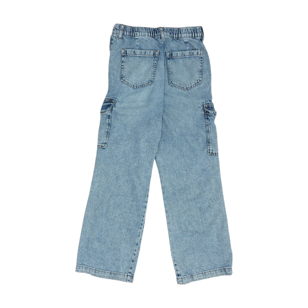 Blue Short Wide Leg Jeans