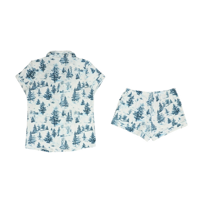 White Print Pajama Set