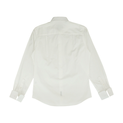 White Solid Long Sleeve Button Down