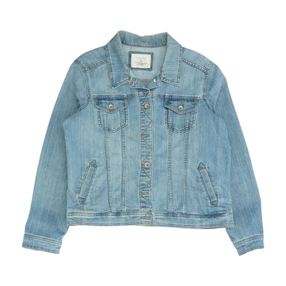Blue Solid Denim Jacket