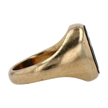 9K Yellow Gold Bloodstone Fashion Ring