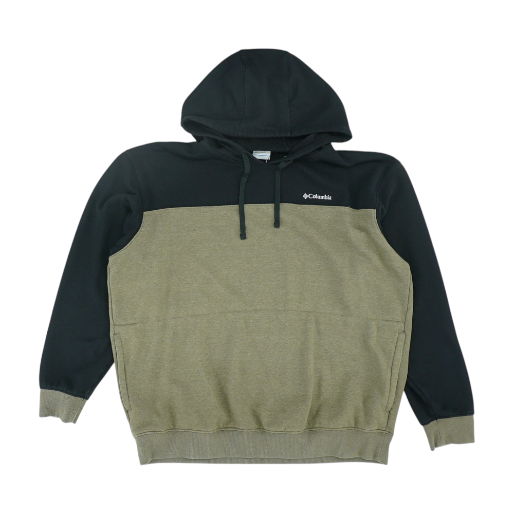 Green Color Block Hoodie Pullover