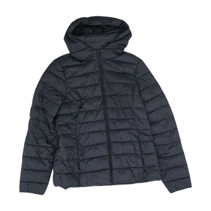 Black Solid Puffer Jacket