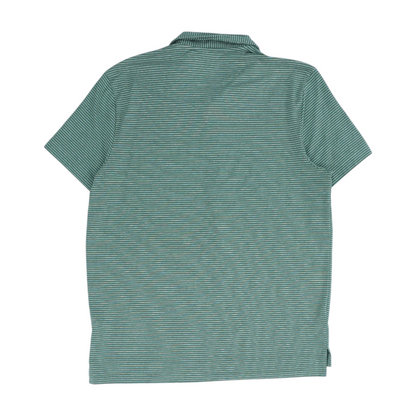 Green Striped Short Sleeve Polo
