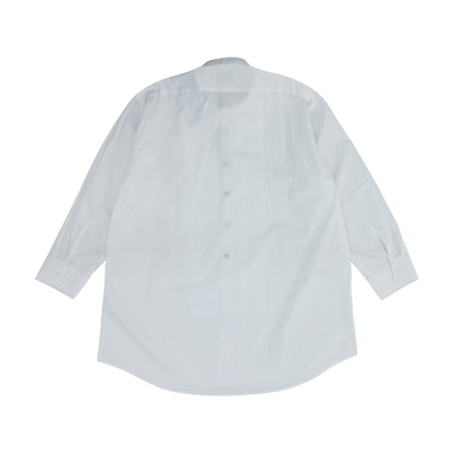 White Solid Tuxedo Button Down
