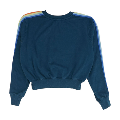 Blue Solid Sweatshirt Pullover