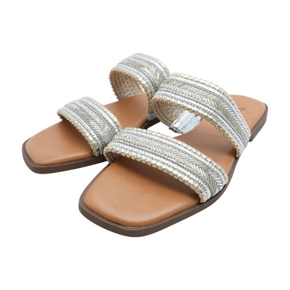 Silver Flat Sandals