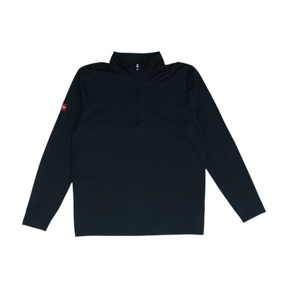 Black Solid 1/4 Zip Pullover