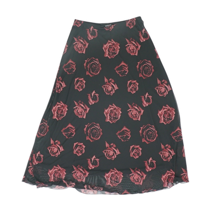 Black Floral Midi Skirt