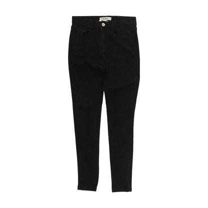 Black Solid Skinny Leg Jeans