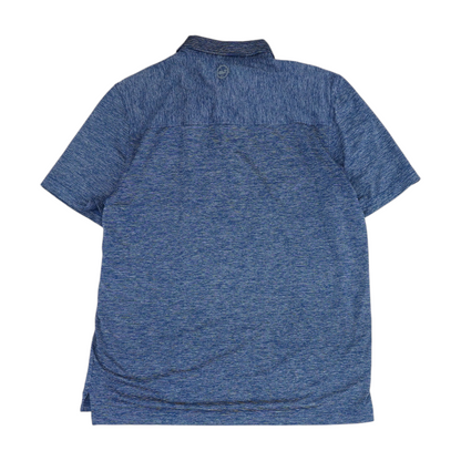 Navy Striped Short Sleeve Polo