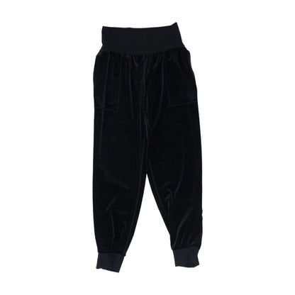 Black Solid Active Pants