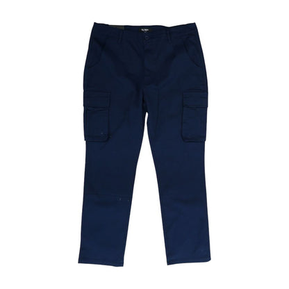 Navy Solid Cargo Pants