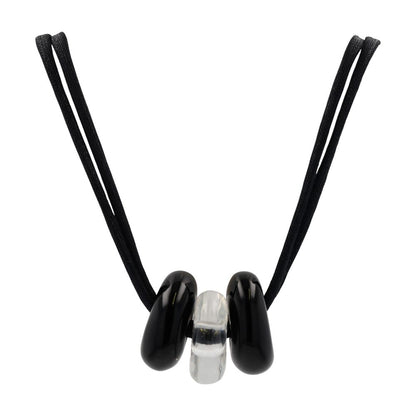 Black And Clear Polyresin Beaded Necklace