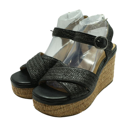 Black Wedged Sandals