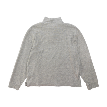 Gray Solid 1/4 Zip Sweater