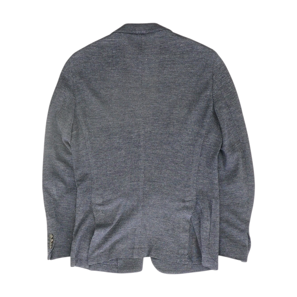 Navy Long Solid Sport Coat