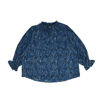 Navy Plus Abstract Blouse