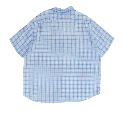 Blue Plaid Short Sleeve Button Down