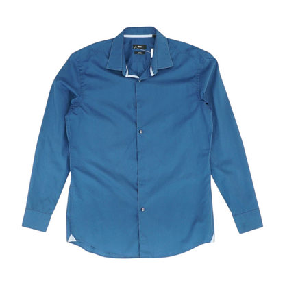 Navy Solid Long Sleeve Button Down