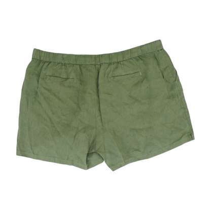 Green Solid Knit Shorts