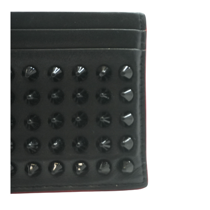 Black Calf Leather and Spikes M Kios Card Holder