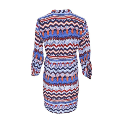 Blue Geometric Mini Dress