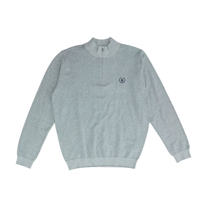 Gray Solid 1/4 Zip Sweater