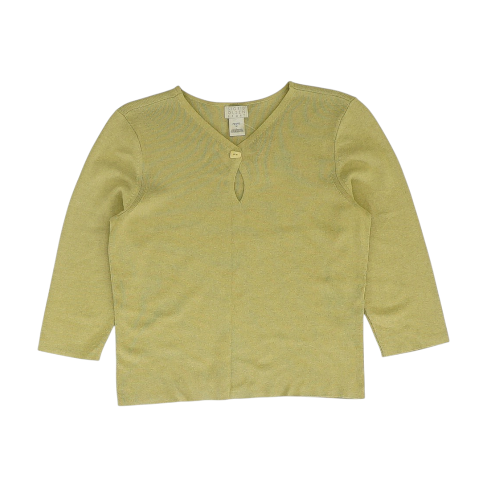 Green Petite Cardigan Sweater