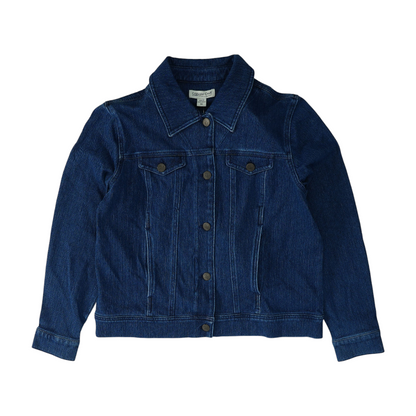 Blue Petite Solid Denim Jacket