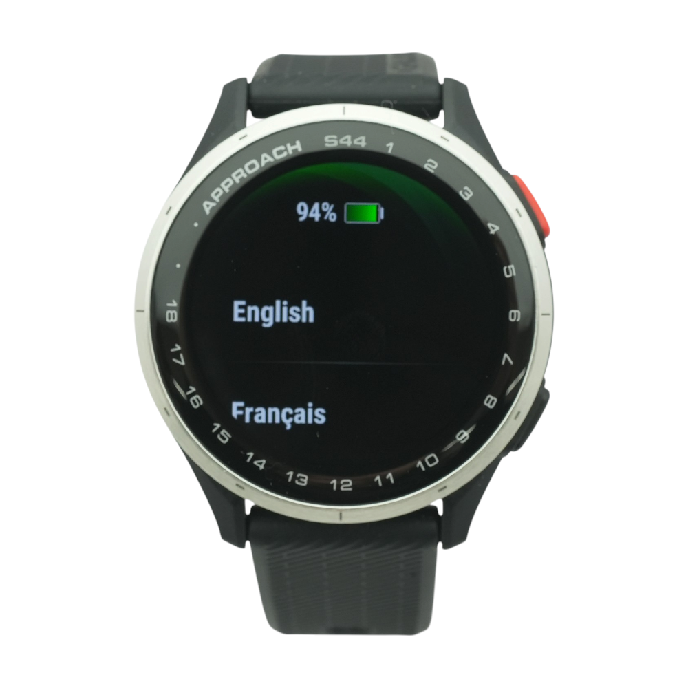 43mm Approach S44 Silver Smartwatch Black Band M/L
