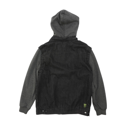 Black Solid Denim Jacket