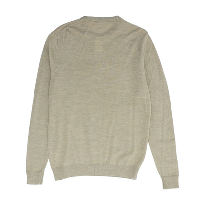 Beige Solid Pullover Sweater