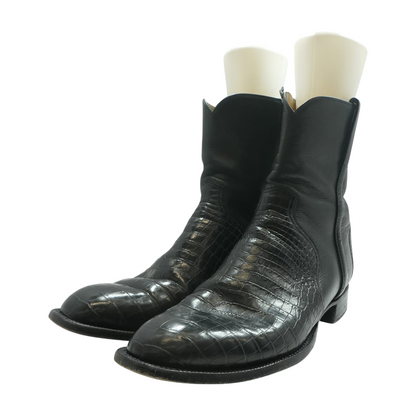 Black Nile Crocodile Leather Elliott Boot