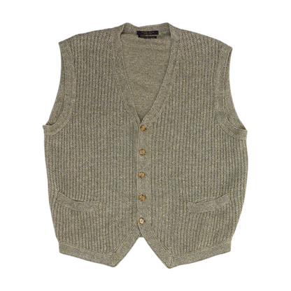 Vintage Brown Solid Vest Sweater