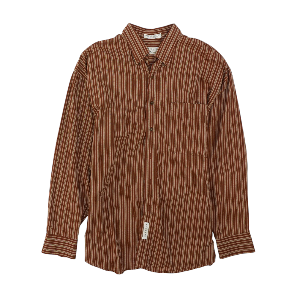 Rust Striped Long Sleeve Button Down
