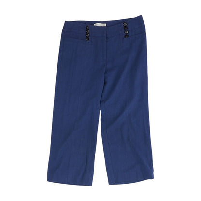 Blue Solid Capri Pants