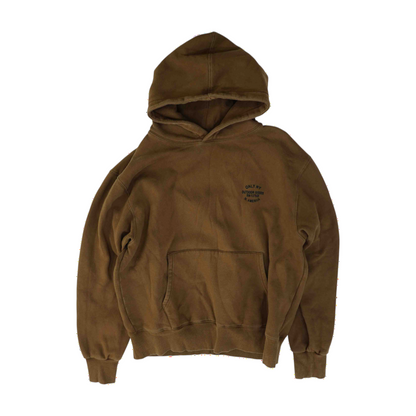 Brown Solid Hoodie Pullover