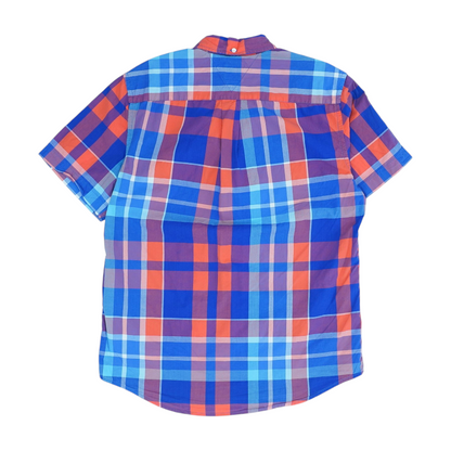 Blue Check Short Sleeve Button Down