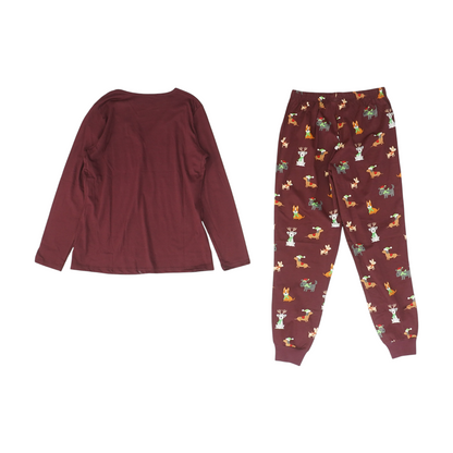 Burgundy Graphic Pajama Set
