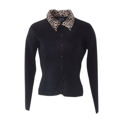 Black Striped Cardigan Sweater