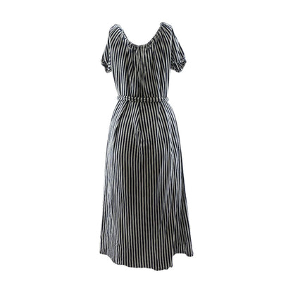 Navy Striped Maxi Dress