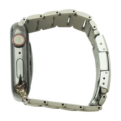 44mm Series 6 Black Smartwatch Silver Band Medium