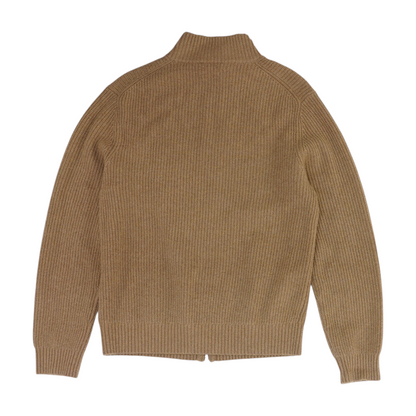 Brown Solid Cardigan Sweater