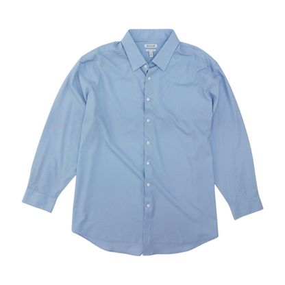 Blue Big & Tall Geometric Long Sleeve Button Down