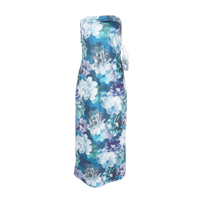 Teal Floral Midi Dress