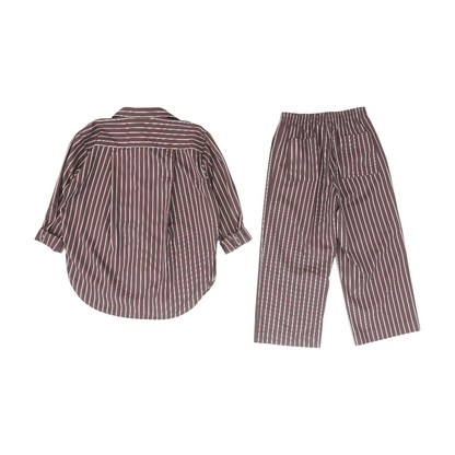 Burgundy Striped Pant Set
