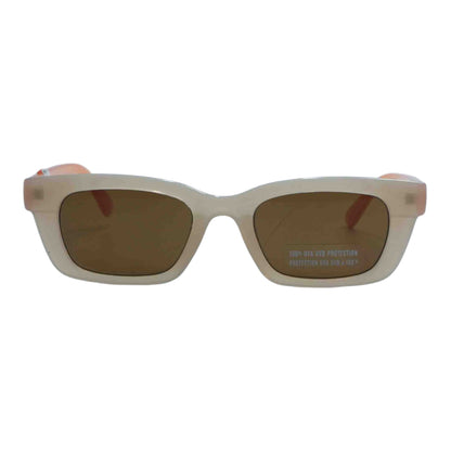 Beige Let the Real You Shine Rectangle Sunglasses